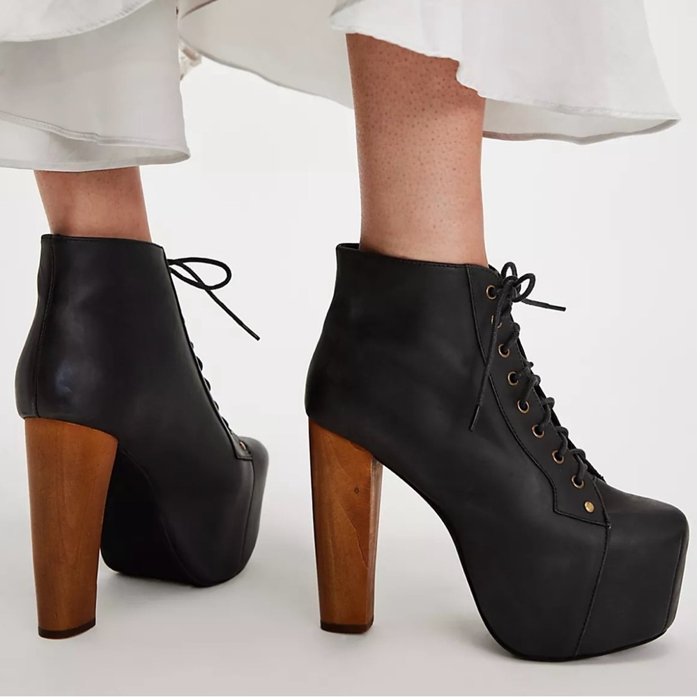 Jeffrey Campbell Black Lita Platform Boots